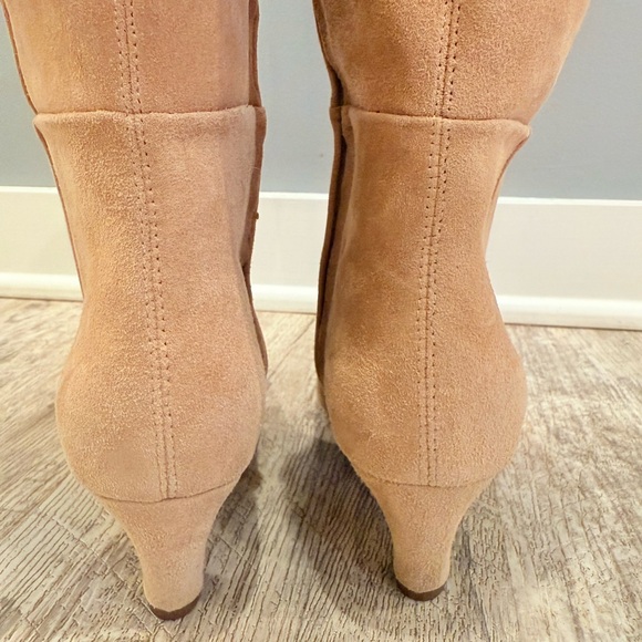 NEW Sam Edelman Suede Tan Heeled Knee High Boots - Picture 8 of 16